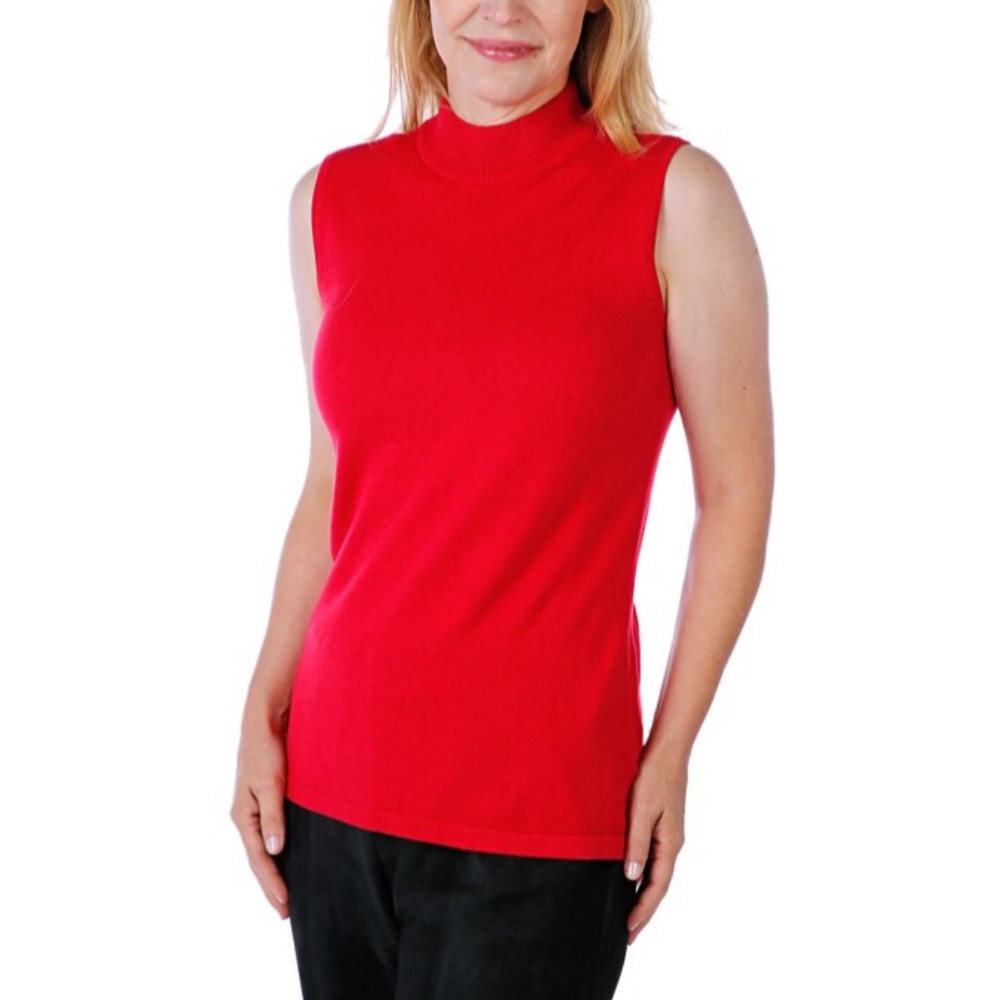 Joan Rivers Mock Neck Sleeveless Sweater Tank / Shell